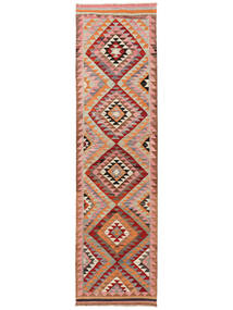Herki Kelim Vintage Matot Matto 88X321 Käytävämatto Ruskea/Tummanpunainen (Villa, Turkki)
