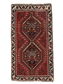  Persialainen Shiraz Matot Matto 73X133 Musta/Tummanpunainen (Villa, Persia/Iran)