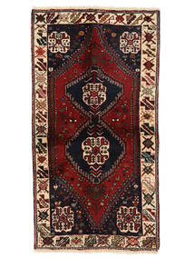  Persialainen Shiraz Matot Matto 74X140 Musta/Tummanpunainen (Villa, Persia/Iran)