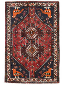  Persialainen Shiraz Matot Matto 130X195 Musta/Tummanpunainen (Villa, Persia/Iran)