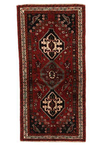 88X178 Shiraz Matot Matto Itämainen Käytävämatto Musta/Tummanpunainen (Villa, Persia/Iran)