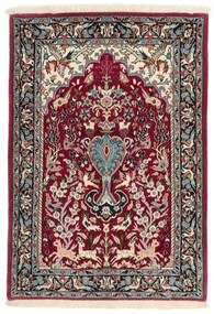  Persialainen Isfahan Silkkiloimi Matot Matto 73X100 Tummanpunainen/Musta ( Persia/Iran)