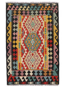  Kelim Afghan Old Style Matot 102X157 Villamatto Musta/Tummanpunainen Pieni Matto 