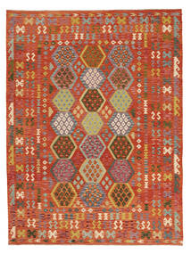  Kelim Afghan Old Style Matot 248X342 Villamatto Tummanpunainen/Ruskea Suuri Matto 