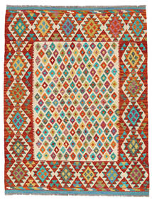 Kelim Afghan Old Style Matot Matto 156X204 Tummanpunainen/Ruskea (Villa, Afganistan)