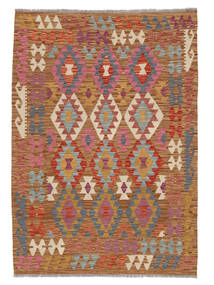  Kelim Afghan Old Style Matot 123X177 Ruskea/Tummanpunainen 